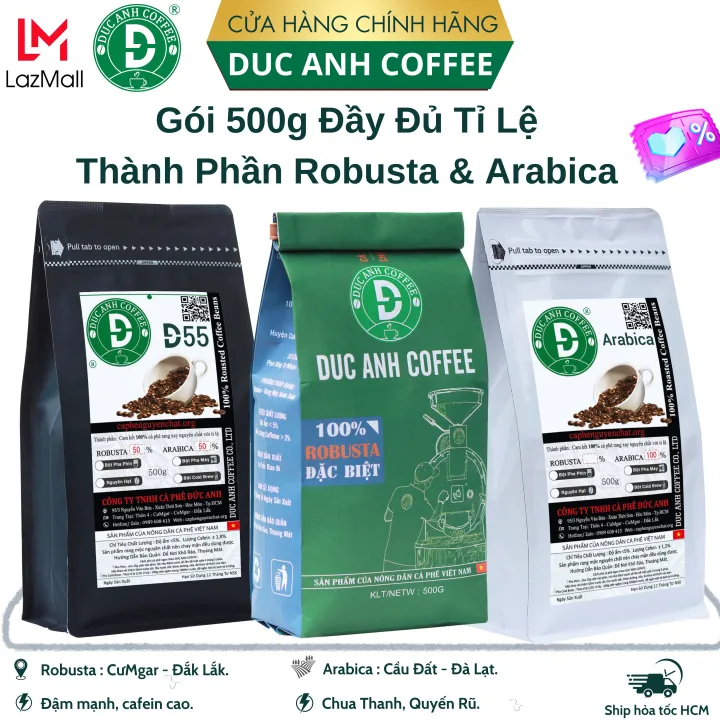[Trợ giá] Túi 500g cà phê rang mộc DreamCafe tất cả các tùy chọn robusta và arabica - xay dùng pha phin, cafe pha máy, cafe hạt - cà phê nguyên chất - TOP CA PHE - tỉ lệ 9-1, tỉ lệ 8-2, tỉ lệ 7-3, tỉ lệ 6-4, tỷ lệ 5-5170.000